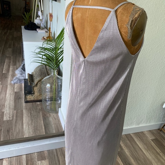 Topshop Oversized Cocktail Metallic Silver Dress - Picture 3 of 7